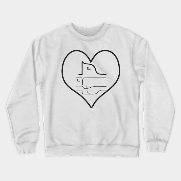 Action potential - Heart Crewneck Sweatshirt by RosArt100